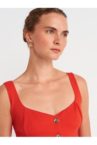 Dilvin 31987 Peplum Etekli Yelek-kırmızı Kırmızı