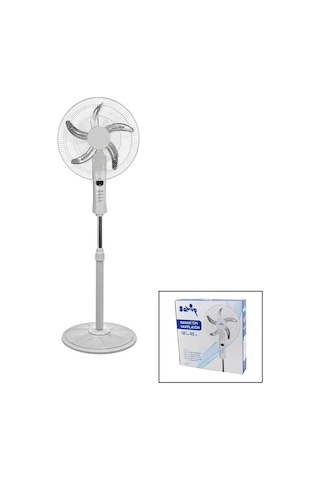 18 İnc 45 Cm Kumandalı Sanayi Tipi Ayaklı Vantilatör 5-metal Pervane 3-kademe Hız 65w Y:137cm 5047