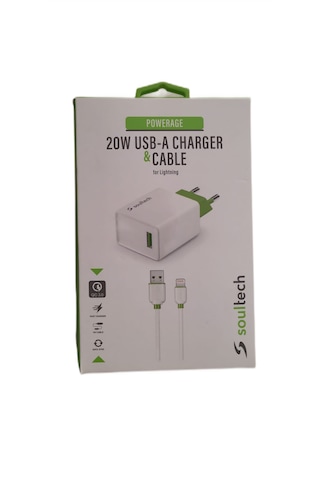 Soultech SC180B-I 20 W QC/3.0 USB-A To Lightning Seyahat Şarj Aleti Beyaz