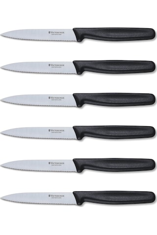 Victorinox 10 CM Tırıtırlı 6 Lı Set Siyah