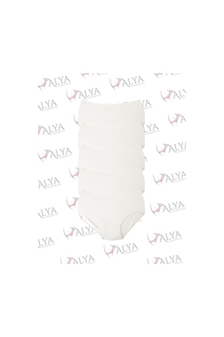 Alya Underwear Kadın Büyük Beden Külot Battal Full Brief, Yüksek Bel 5xl, 6xl, 7xl 5 Farklı Renk 1 Pakette Beyaz