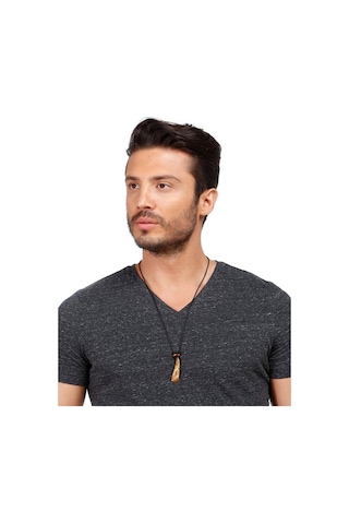 Btak00810 K11 Natural Kurt Dişi Ayarlanabilir İpli Kolye Çok Renkli