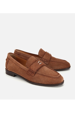 Hotiç Kadın Süet Deri Taba Toka Detaylı Klasik Loafer 01ayh321300a430 01ayh321300a430 Taba