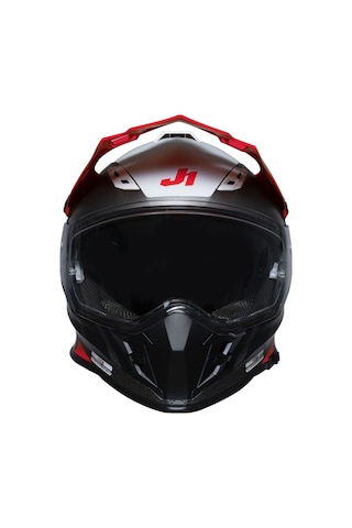 J34 Pro Outerspace Mat Titanium- Beyaz-kırmızı Kask C2 Siyah