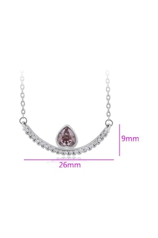 Damla Taşlı Smile Tasarım Platin Kaplama Kadın Kolye Silver