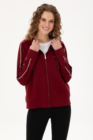 U.S. Polo Assn. Kadın Bordo Kapüşonlu Fermuarlı Sweatshirt 50297354-VR014