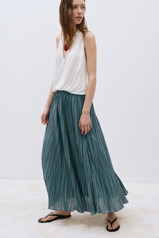 Suud Collection Ekru Nina Dökümlü Halter Top