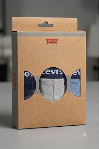 Levi's 3 Lü Paket Erkek Pamuklu Boxer Koyu Siyah