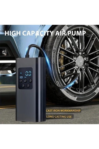 Primepickings 150psı Kablosuz Şişirme Cihazı Black Dy Lm Taşınabilir Dijital Ekranlı Usb C Şarjlı Araç Bisiklet Motor Spor Ekipmanları İçin Kompresör