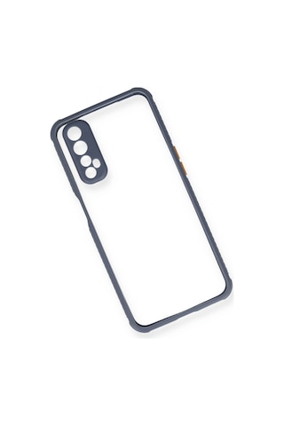 Gld-spt- Newface Realme 7 Kılıf Miami Şeffaf Silikon - Gri