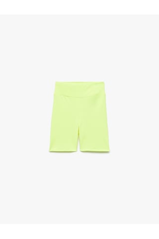 Koton Yüksek Bel Slim Fit Biker Spor Tayt Neon Yeşili 5sak40174nk Neon Yeşili