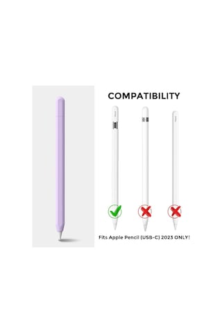 Apple Pencil Usb-c İçin Uyumlu Koruyucu Esnek Silikon Kılıf Kalem Değildir Lila