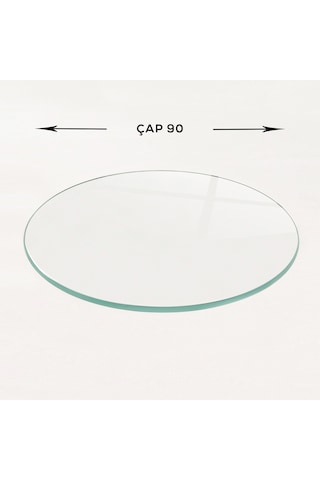 Masa Camı Ekvator Saydam Çap90cm