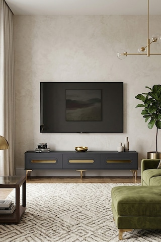 Tsa1806ag - Rany Tsa180 Tv Stand, Tv Sehpası Ve Tv Ünitesi Antrasit-gold 180cm Gri
