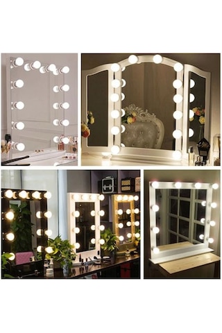 Makyaj Masası Aynası İçin Usb Aydınlatma Kısılabilir Duvar Lambas Beyaz