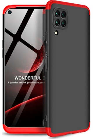 Huawei P40 Lite Kılıf Zore Ays Kapak Siyah-Kırmızı