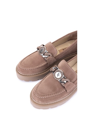 Tamer Tanca Kadın Vegan Vizon Loafer Ayakkabı 817 0890 Bn Ayk Sk22/23 Vızon Suet Vizon