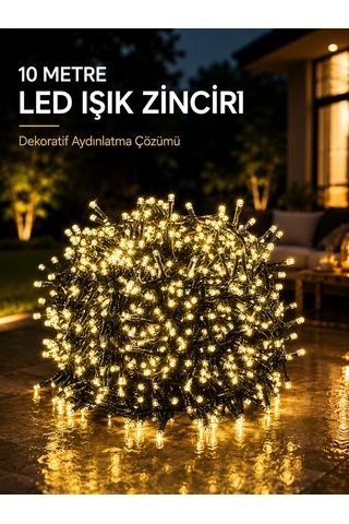 10 Metre Gün Işığı Led Işık Hafif Ve Taşınabilir Özel Günler İçin - Lisinya Çok Renkli 20574943