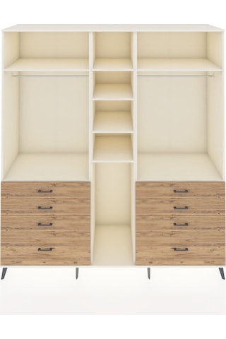 Kronos Dolap 8 Raflı 8 Çekmeceli 3 Askılı 220x59x243 Aytaşı-aytaşı/çam Aytası/atlas Çam