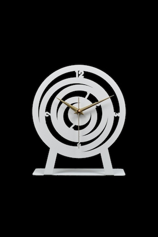 Hilal Model Metal Lazer Kesim Akar Sessiz Mekanizmalı Masa Saati Beyaz
