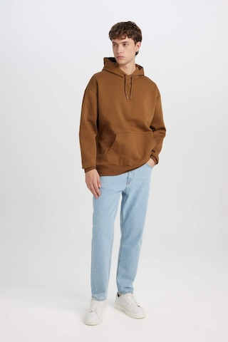 DeFacto Oversize Geniş Kalıp Kapüşonlu Kanguru Cepli Basic Düz Sweatshirt X8287AZ24AUBN550 Kahve Kahverengi