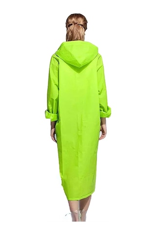 Unisex Kadın Ve Erkek Yağmurluk %100 Eva Çıtçıtlı Kapüşonlu Yeşil