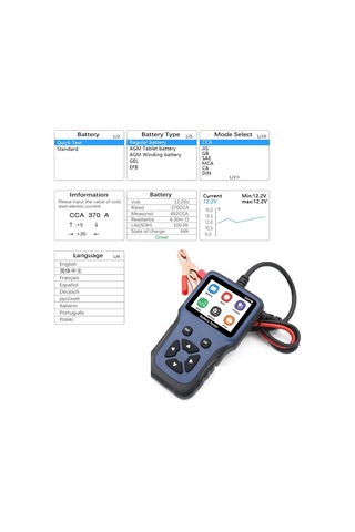 Jfınd V311b 12v Araç Akü Test Cihazı Yük Test Cihazı Yükleme Dedektörü Teşhis Aracı Otomobil Suv Tekne Motosiklet Araçları İçin Uygun