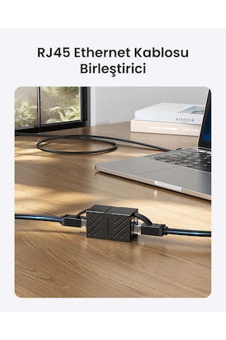 Ugreen Rj45 Cat6 Cat7 Cat8 Ethernet Kablo Uzatma Aparatı Siyah, 20390