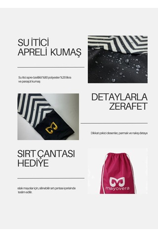 Mayovera Tesettür Mayo - Zigzag Hardal Siyah
