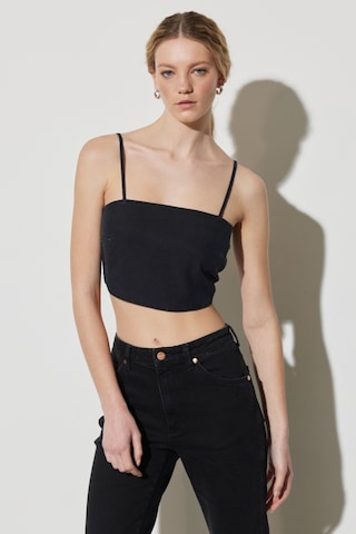Wrangler Regular Fit Normal Kesim Askılı Siyah Jean Crop Bluz Siyah