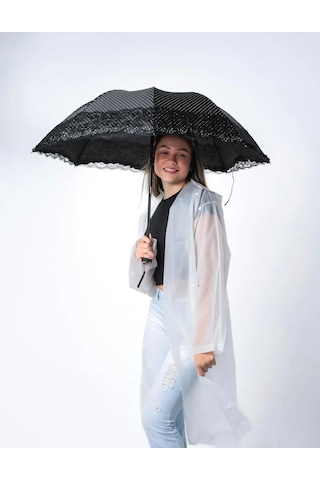 Bosile Hobbs London Yarasa Model 8 Tel Şemsiye Siyah
