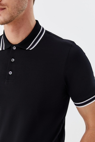 Sabri Özel Düğmeli Polo Yaka Erkek T-shirt Siyah