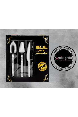 Çatal Bıçak Kaşık Seti 36 Parça Bıçaklı Boncuk Model Kutulu 18,0 Kalite