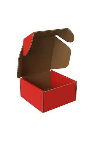8x8x4 - 100 Adet Kırmızı Hediye Karton Kilitli Kutusu