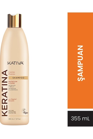 Kativa Keratina Shampoo 355 Ml - Yumuşaklık Ve Parlaklık Sağlayan Güçlendirici Keratin Şampuan