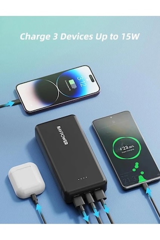 Ravpower PB1216 Su Geçirmez 20000 Mah PD 15W 4 Port Powerbank