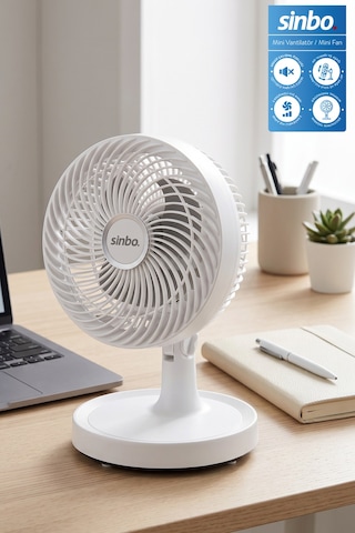 Sinbo Sf-7703 Kompakt Mini Masaüstü Fan Sessiz Vantilatör