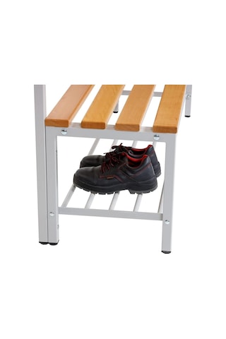 Ayakkabılıklı 4 Ayaklı Çift Taraflı Bank, Kanca Şeritli Bank, 10 Kanca, 100x85x170 Cm, Spor Bankı