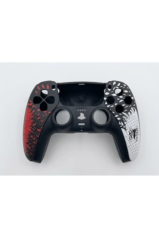 Playstation 5 Ps5 Joystick Kol Silikon Kılıf Analog Koruyucu Set Siyah Kırmızı Daire