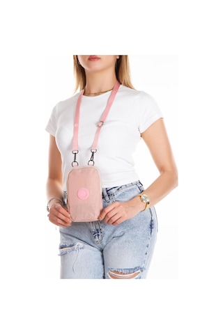 Newish Polo Suya Dayanıklı Krinkıl Kumaş Pudra Kadın Çapraz Omuz Ve Bel Çantası - Kadın Pudra