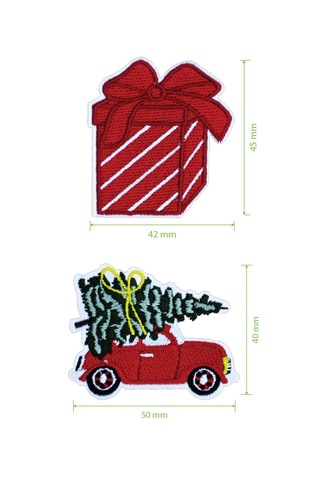 Pin Your Patch New Year Christmas Yeni Yıl Patch Set Patch Yama Seti Koyu Kırmızı