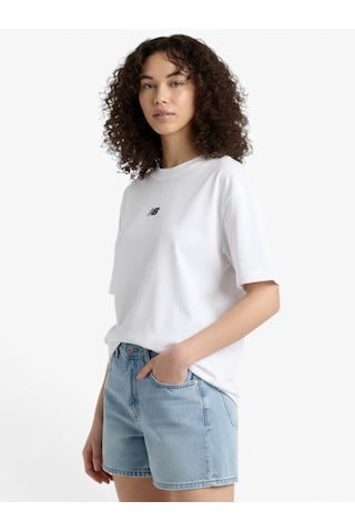 New Balance Nb Lıfestyle Men T-shırt Erkek Beyaz T-shirt - Mnt3618