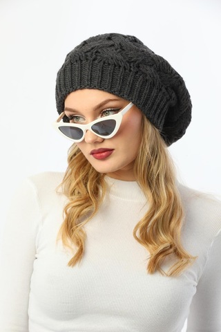 Çift Kat Antrasit Kadın Ressam Bere Antrasit