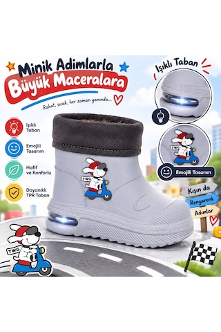 Look Life Su Geçirmez Çocuk Yağmur Botu 525 Gri