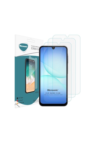 Microsonic Samsung Uyumlu Galaxy A07 Screen Protector Nano Glass Cam Ekran Koruyucu 3 Lü Paket