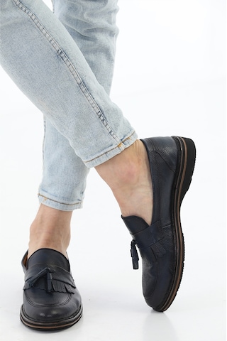 M.Karaca Hakiki Deri Ortopedik Taban Erkek Ayakkabı Lacivert