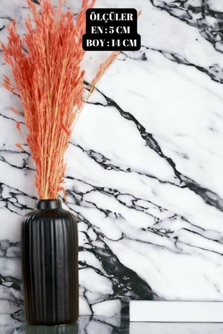 Dekoratif Vazo El Yapımı Altın Renk Model 22 Siyah Siyah