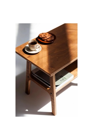 Woodesk Voile, Ahşap Orta Sehpa, Coffee Table, 50x35 Tik Renk