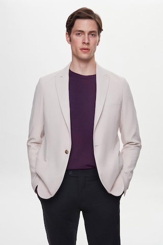 Twn Slim Fit Bej Armürlü Uçan Blazer Kumaş Ceket 4ef04zb024092 Bej