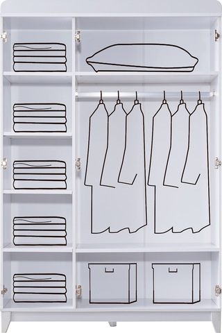 Mira Çocuk Odası Takımı, Mira Yavrulu Karyola, Berlin 3 Kapaklı Dolap - Beyaz Renkli